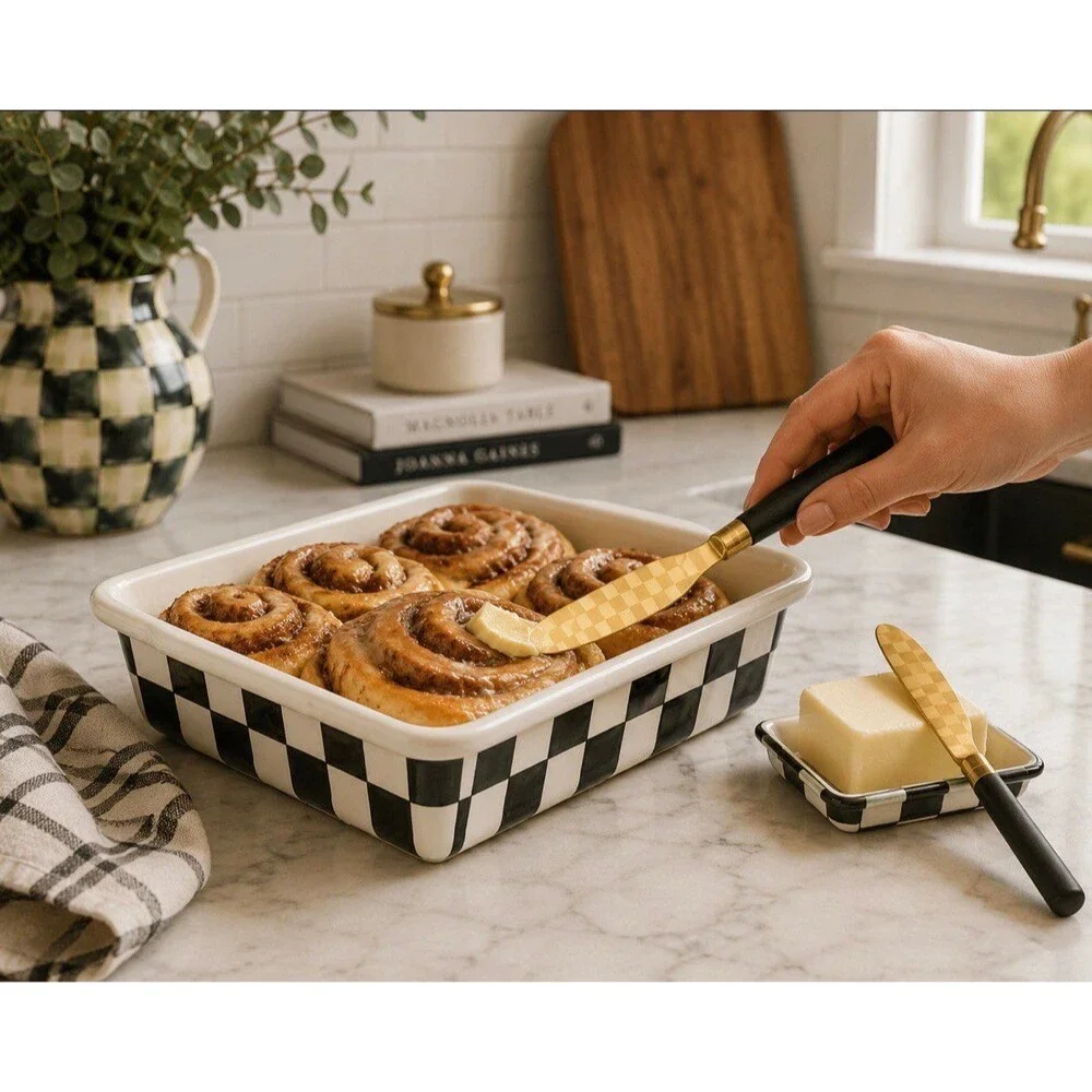 Mackenzie-Childs Courtly Check Black and White Baking 4pc Gift Set